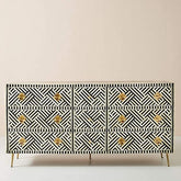 Maaya Bone Inlay Chest of Drawer sideboard Black